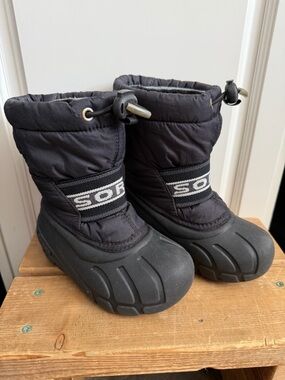 Sorel Black Toddler Insulated Snow Boots unisex Sz 8